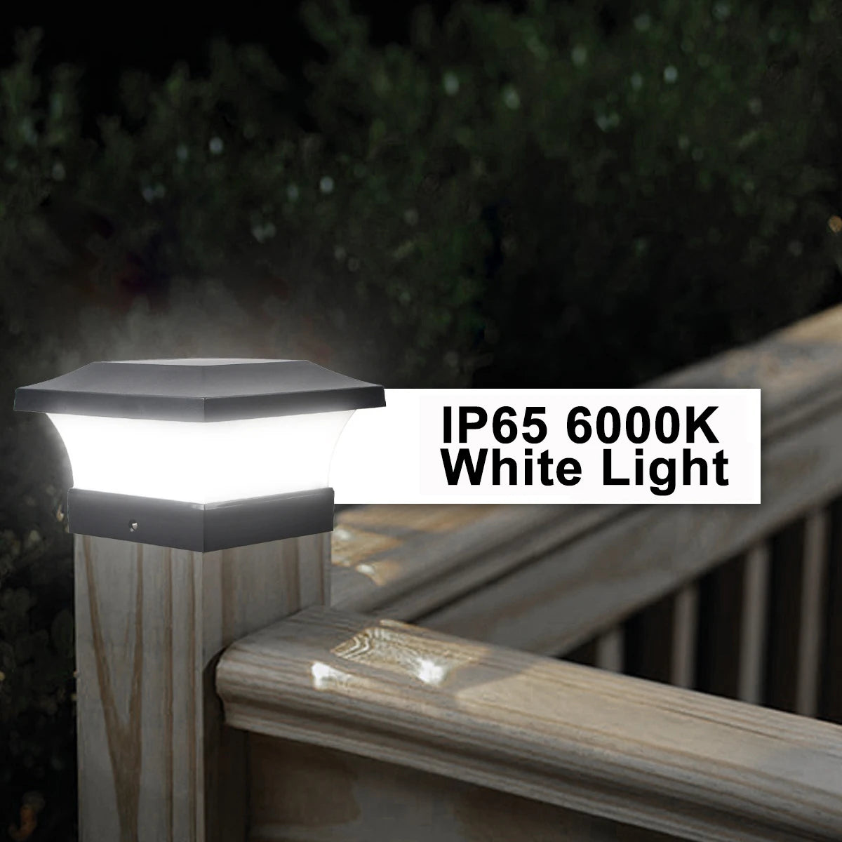High-Brightness Solar LED Post Cap Light for 5x5 Wood Posts