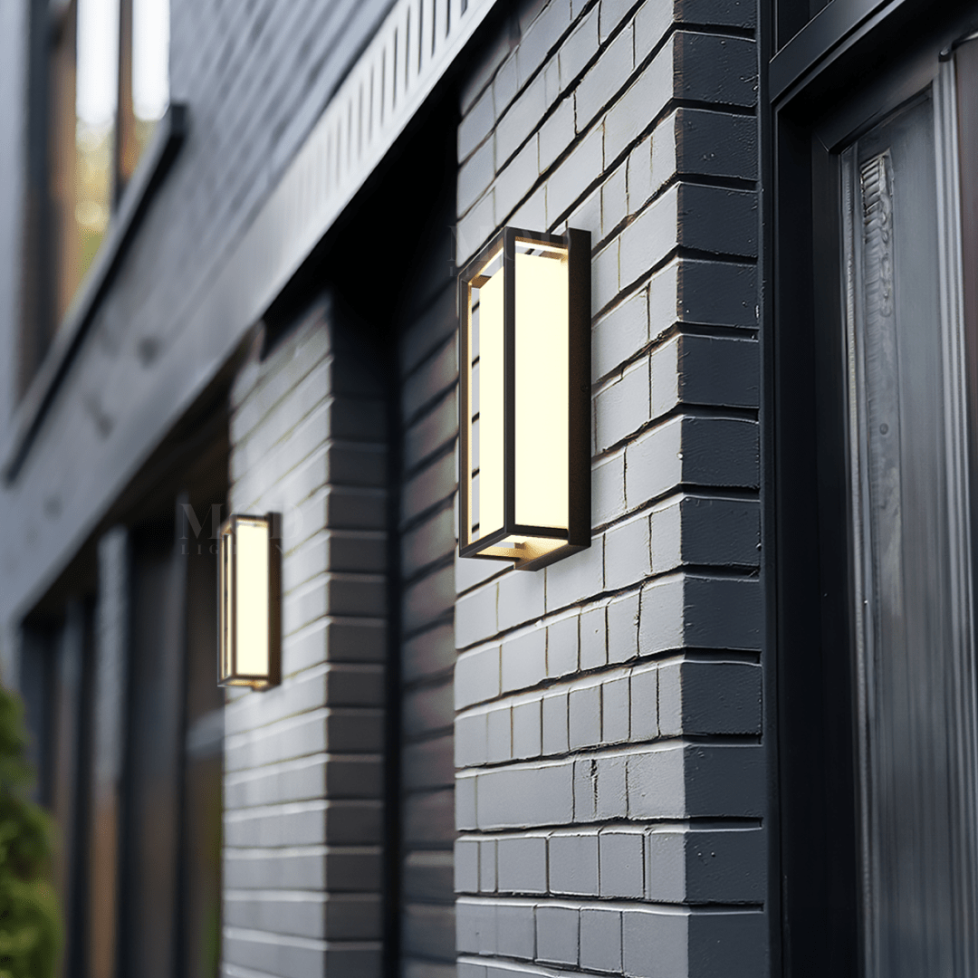 Black Stainless Steel Outdoor Wall Light, Adjustable Color Temperature