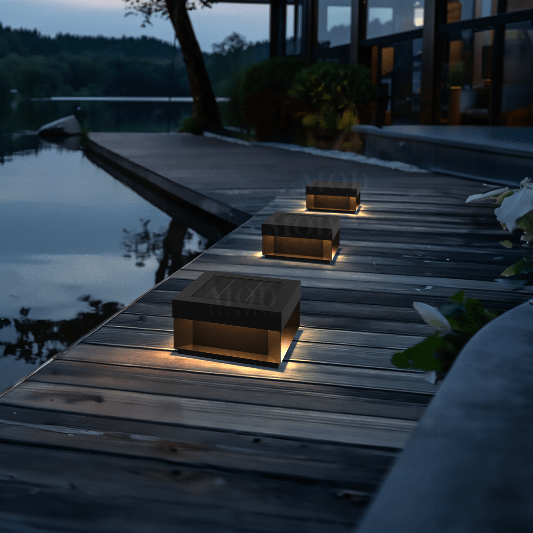 Solar Outdoor Wall Light, Rectangular LED Sconce (4 Sizes)
