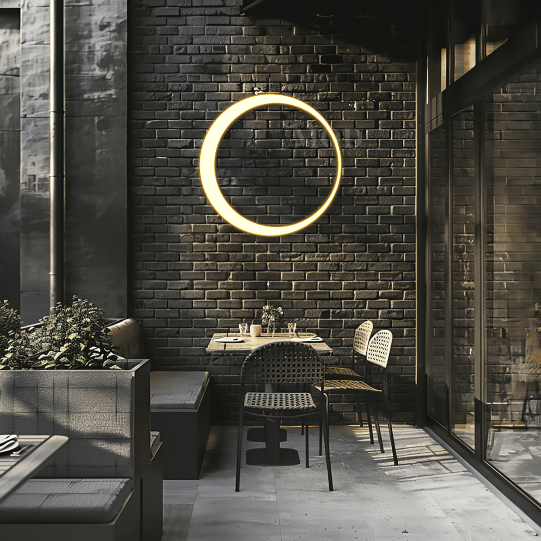 Circular Outdoor Wall Light, Dimmable LED Sconce (3 Sizes)