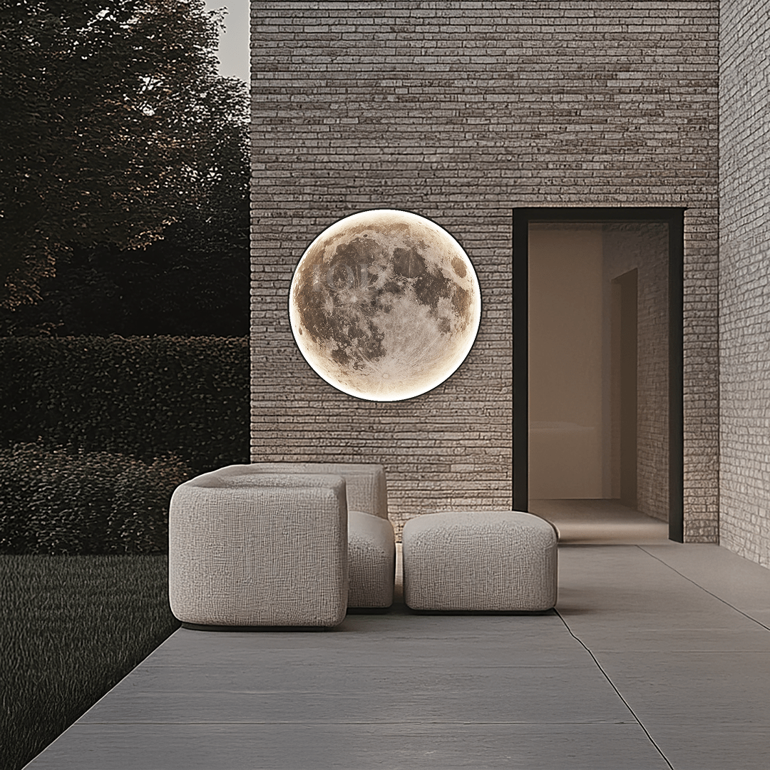 Outdoor Waterproof Moon Light, Round LED Fixture (3 Sizes)