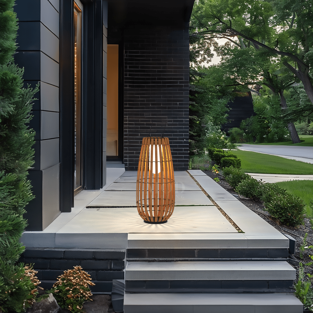 Solar Outdoor Basket Lantern, Warm White LED (3 Sizes)