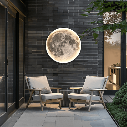 Outdoor Waterproof Moon Light, Round LED Fixture (3 Sizes)