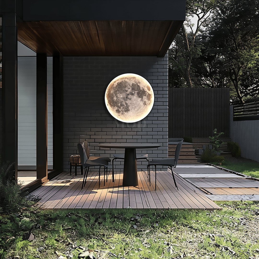 Outdoor Waterproof Moon Light, Round LED Fixture (3 Sizes)