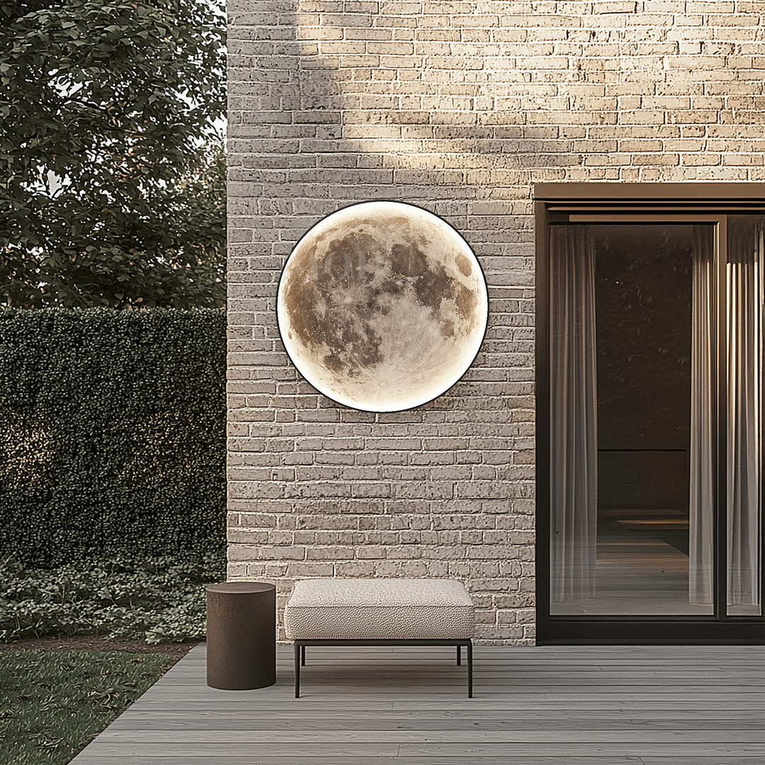 Outdoor Waterproof Moon Light, Round LED Fixture (3 Sizes)