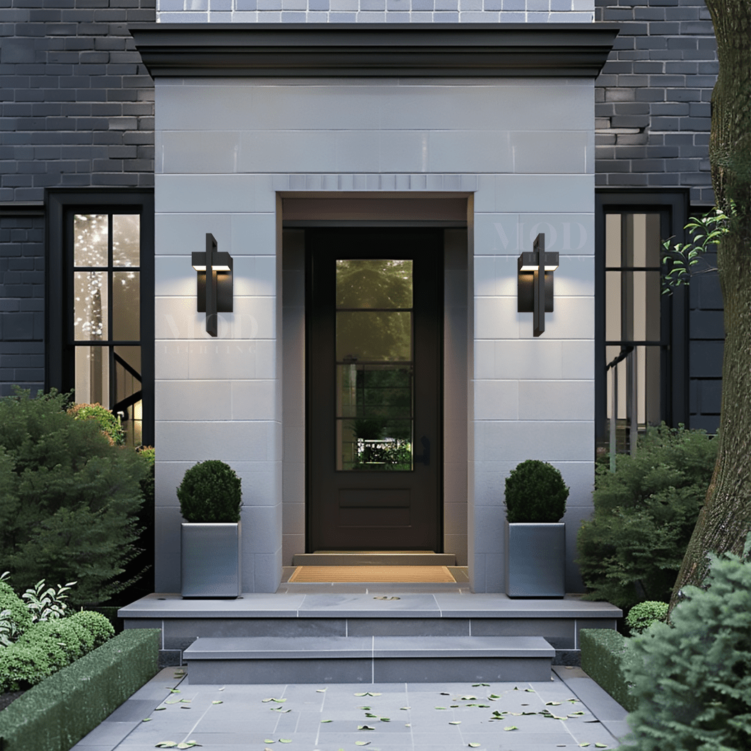 Polished Black Outdoor Wall Sconce (3 Sizes)