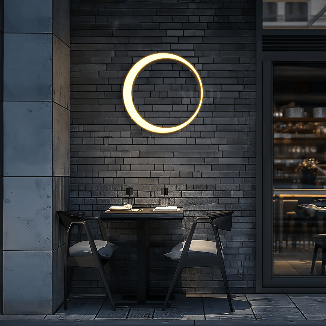 Circular Outdoor Wall Light, Dimmable LED Sconce (3 Sizes)