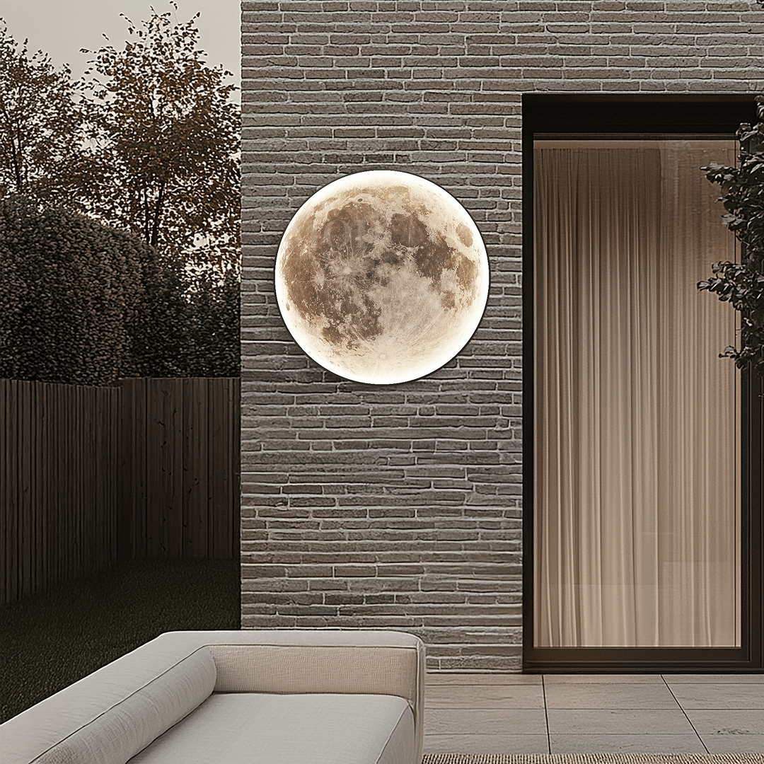 Outdoor Waterproof Moon Light, Round LED Fixture (3 Sizes)