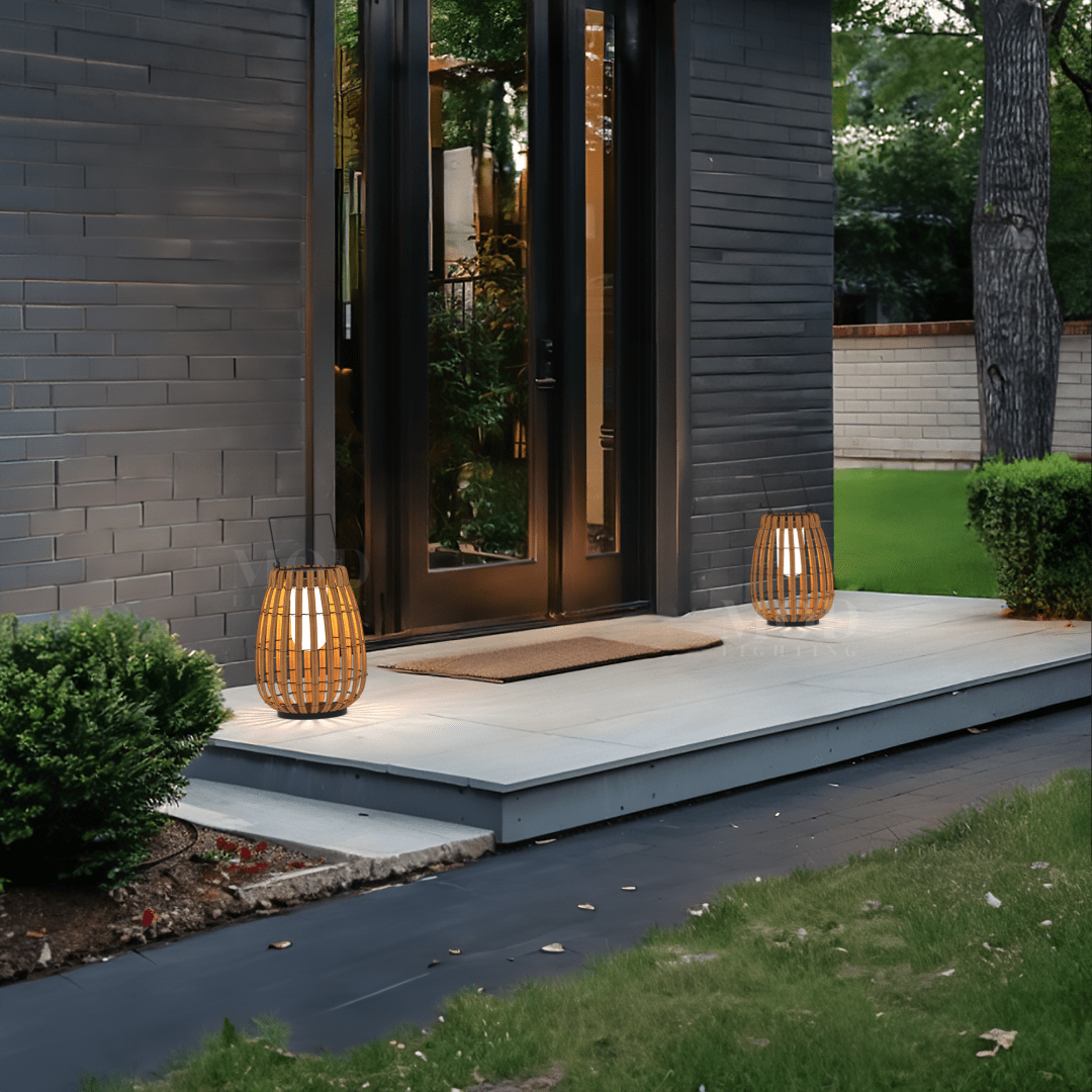 Solar Outdoor Basket Lantern, Warm White LED (3 Sizes)