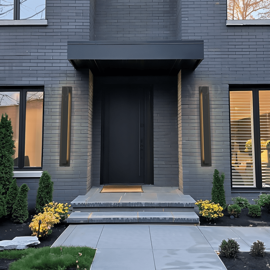 Black Outdoor Wall Light, Vertical LED Sconce (3 Sizes)