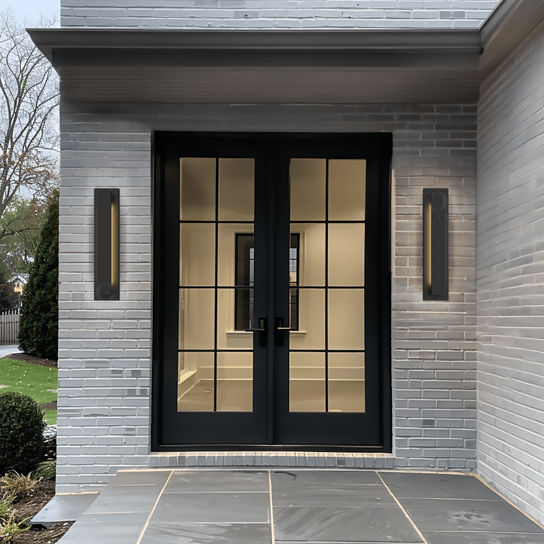 Black Outdoor Wall Light, Vertical LED Sconce (3 Sizes)