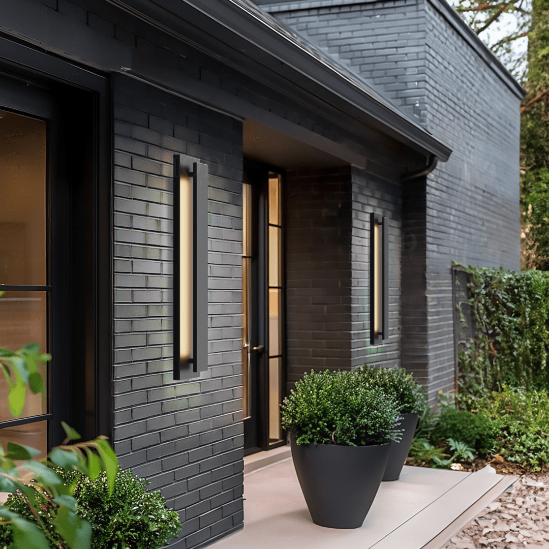 Black Outdoor Wall Light, Vertical LED Sconce (3 Sizes)