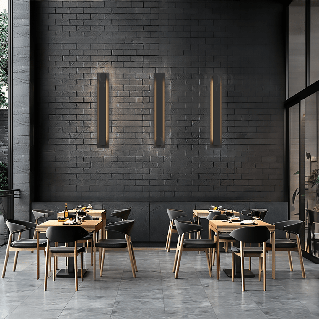 Black Outdoor Wall Light, Vertical LED Sconce (3 Sizes)