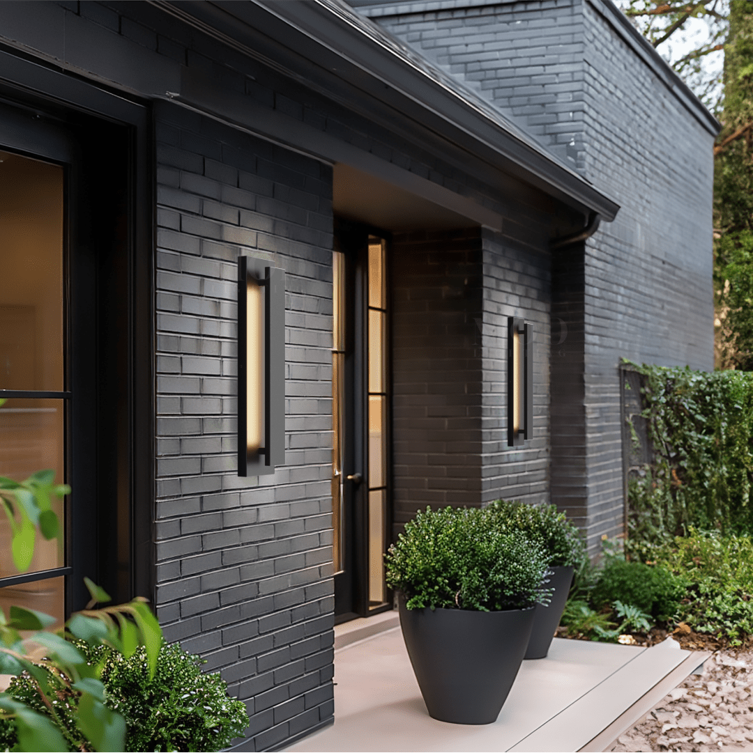 Black Outdoor Wall Light, Vertical LED Sconce (3 Sizes)