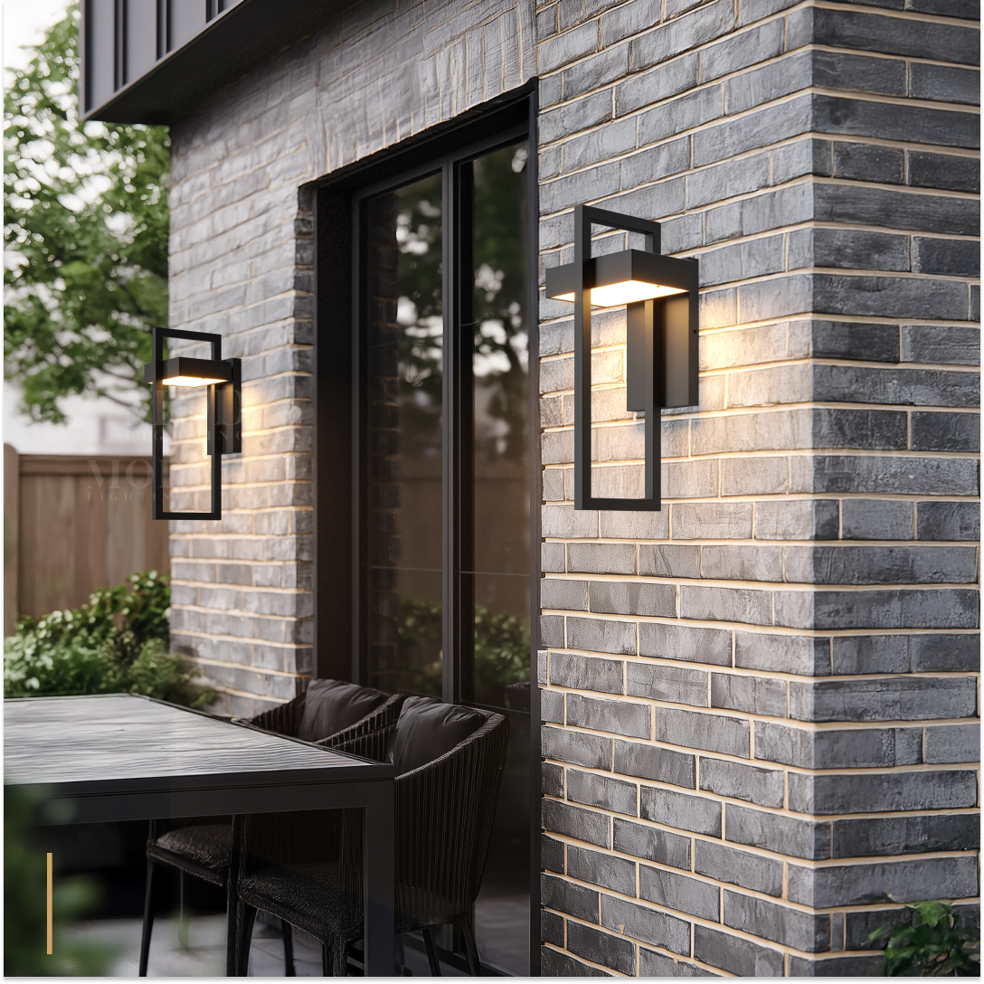 Polished Black Outdoor Wall Sconce (3 Sizes)