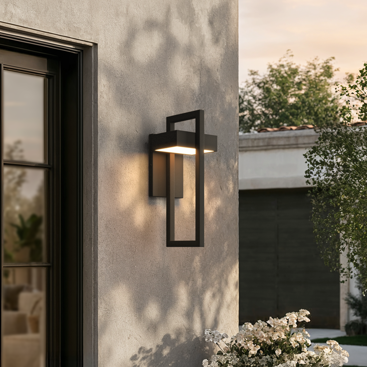 Polished Black Outdoor Wall Sconce (3 Sizes)