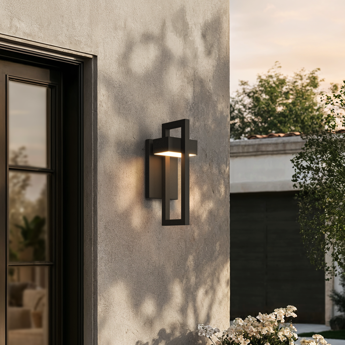 Polished Black Outdoor Wall Sconce (3 Sizes)